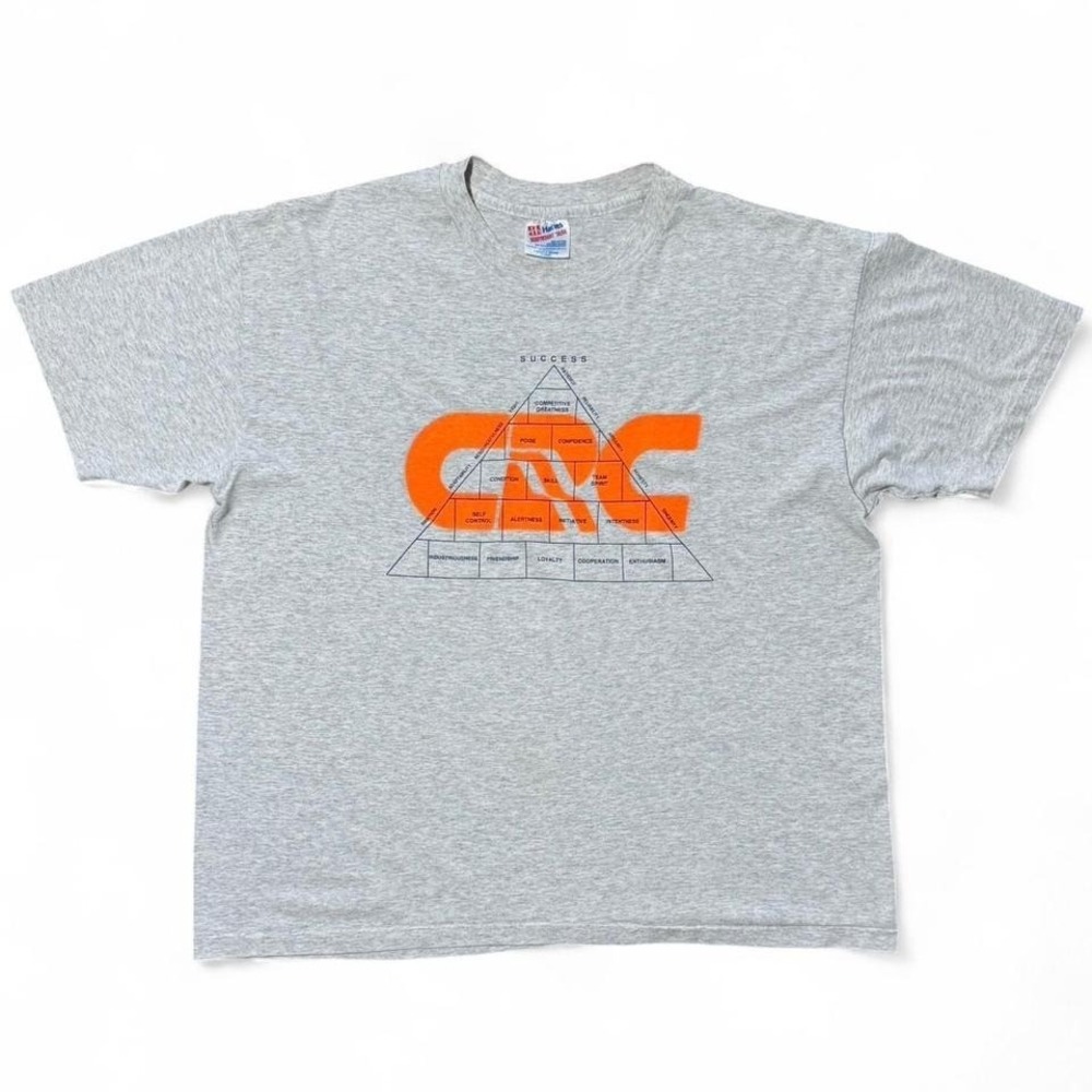 Vintage 90s Triblend Neon Orange GRC Discipline Graphic Training USA T-shirt